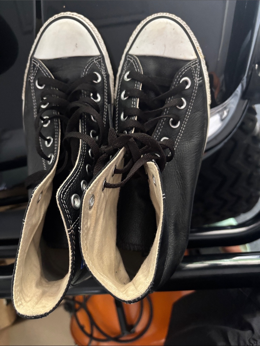 Converse Black High-Top Sneakers with White Toe Caps